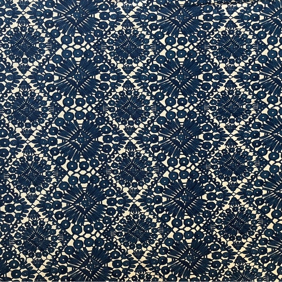 TORY Burch Women's 100% Silk Blue White Geometric Pattern Dress Size Small - Picture 10 of 12